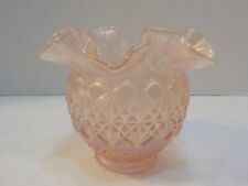 N G0430 Fenton Vintage Glass hand Painted Pink Mini Vase picture