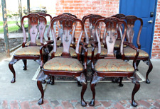 Set of 10 Mahogany Queen Anne Upholstered Dining Chair picture