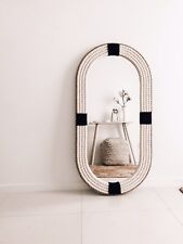 Country Coastal Nautical Hampton Style OVAL NAVY Rope Mirror Large 120cm X 60cm picture