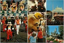 Vintage 1970s DISNEYLAND 4x6 Postcard Multi-View Mickey Mouse Winnie the Pooh picture