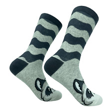 Raccoon Socks Funny Cute Furry Cuddly Rodent Novelty Footwear picture