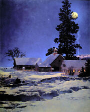 Maxfield Parrish Moonlight Night 22x30 Hand Numbered Ltd. Edition Art Deco Print picture