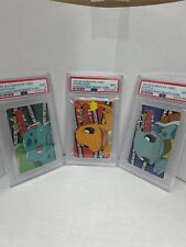Set of 3: 1999 Blockbuster Video Bulbasaur Charmander Squirtle Snap Card Mint 9 picture