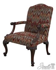 62586EC: Georgian Style Carved Mahogany Newly Upholstered Armchair picture
