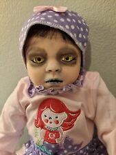 OOAK zombie cuddly baby AND OOAK goth porcelain doll  picture