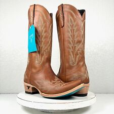 Lane LEXINGTON Brown Cowboy Boots 9 Womens Leather Western Cowgirl Snip Toe Tall picture