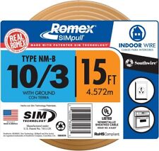 Electrical Wire Romex 10-3 NM-B W/G 15 ft(CUT FROM A SPOOL) by SOUTHWIRE COMPANY picture