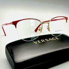 Versace VE 1247 1408 52-17-140 mm Women's Cat Eye RED Eyeglasses 100% ORIGINAL picture