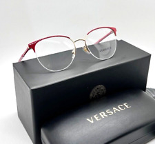 VERSACE 1247 1408 Women Eyeglasses 52-17-140 Red/ Pale Gold 100% Authentic picture