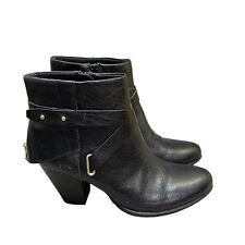 B.O.C Born Concept RICHARDSON Ankle Boots Womens 9.5 M Black Leather Double Zip picture