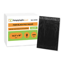 1000 14.5x19 Black Poly Mailers Shipping Bags Packaging Envelopes 2 Mil Polybag picture