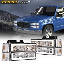 Fit For 94-00 Chevy GMC C/K 1500 2500 3500 LED DRL Chrome Clear Lens Headlights picture