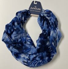 Women's Juncture Circle Infinity Scarf Blue Tie Dyed Chiffon Lightweight picture