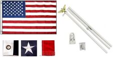 3x5 US USA flag American EMBROIDERED Stars & Stripes 6ft Flag Pole Kit House picture