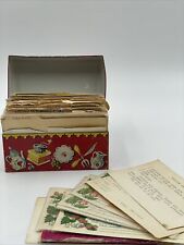 Antique 1960’s Tin Stylecraft Recipe Box Handwritten Cards Clippings Baking Cook picture