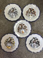 Bassano Italian Coats Of Arms Plates Set Of 5  Size 9” picture