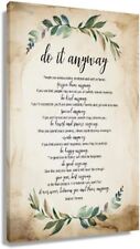 Do It Anyway Poem Wall Art Mother Teresa Motivational Quotes Poster framed picture