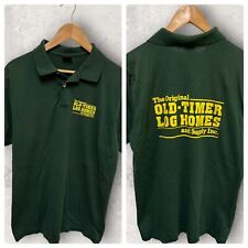 1994 Best Fruit of The Loom Log Homes Double Sided Graphic Shirt Green Large picture