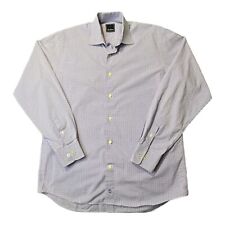 David Donahue Long Sleeve Button Up Shirt Purple Check Cotton Mens Sz 15.5,34/35 picture