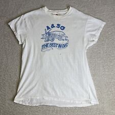 Vintage 70's Hanes T-Shirt Mens Large Graphic White 60s Single Stitch USA Cotton picture