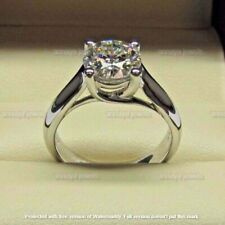 1.5 CT Round Cut Solitaire Moissanite Engagement Ring 925 Sterling Silver Size 6 picture
