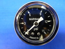 Marshall Gauge 0-15 psi Fuel Pressure Oil Pressure Gauge Black 1.5