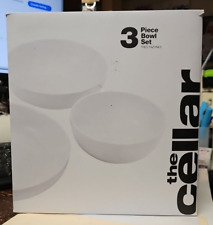 BRAND NEW MACY'S THE CELLAR 3-PC ROUND BOWL SET, WHITE PORCELAIN, NEW IN BOX picture