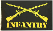 2X3 US Infantry Black Crossed Rifles Army 100D Woven Poly Nylon Flag Banner picture
