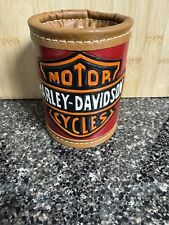 Vintage Leather Harley Davidson Insulated Koozie Red picture