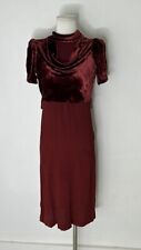 Vintage 30s Rayon Crepe And Velvet Draped Bodice Dress  picture