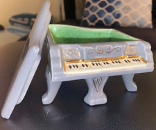 Vintage Porcelain Grand Piano Jewelry Trinket Box picture