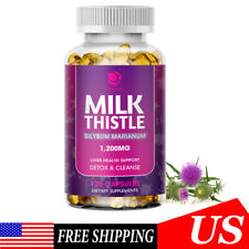 Milk Thistle Supplement for Liver Detox and Cleanse 1200mg, Milk Thistle Extract picture