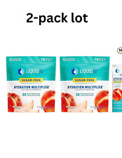 2 pk lot Sugar-Free Liquid IV I.V.  White Peach – Powder Packets 14 Sticks x2 picture