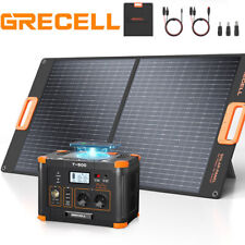 GRECELL 500W Portable Power Station Generator 100W Solar Panel Power Supply Tool picture