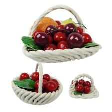 Bassano Porcelain Fruit Basket  Capodimonte Centerpiece Italy 3 PCS Vintage MCM picture