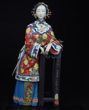 China Pottery Wucai Porcelain Art Woman Ladies Palace Imperial Concubine Statue picture