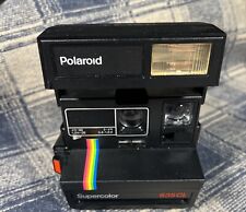 Vintage Polaroid Supercolor 635CL Camera w/Rainbow Stripe & Strap 80s picture