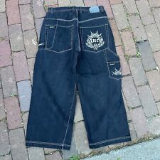 RARE Vtg 36 x 29 Black JNCO Jeans Baggy Wide 24” 90s Y2K Skater BARBWIRE picture