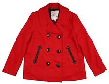 Milly New York Red Wool Womens Front Buttons With Pocket Pea Coat Jacket Size 10 picture