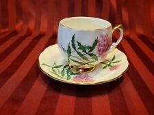 Royal Vale Cup & Saucer Hydrangea Bone China Gold Accents Collectable picture