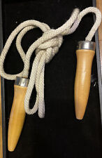 Vtg Wooden Handle Jump Rope 6 in Handle 102 in Rope No Rips VGC picture