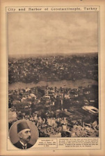 1922 Constantinople Turkey City and Harbor Sepia Rotogravure Vintage Print picture