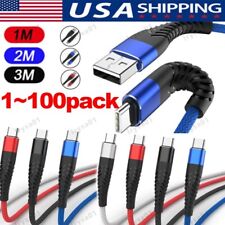 Heavy Duty Braided USB C Type-C Fast Charging Data Sync Charger lot Long Cord picture