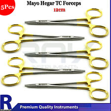 5Pcs Dental Mayo Hegar Needle Holder TC Surgical Forceps Tungsten Carbide Suture picture