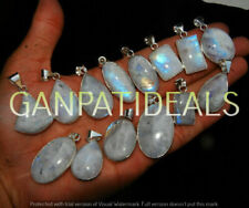 Moonstone Gemstone 5pcs Wholesale Pendant Lots 925 Silver Plated Ethnic Jewelry picture