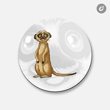 Funny Meerkat Animal | 4'' X 4'' Round Decorative Magnet picture