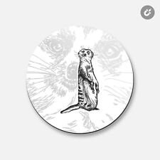 Meerkat Sketch Animal | 4'' X 4'' Round Decorative Magnet picture