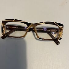 Extremely rare Traction Productions Mondriane brown/white glasses $200 picture