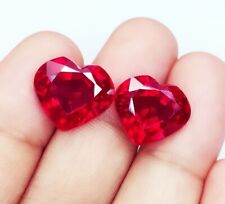 Top Quality Natural Heart Shape 18-20 Ct+ Red Ruby Burmese Pair Loose Gemstone picture