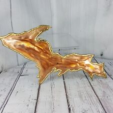 Vintage Artist Abstract Art Blow Torch Cut Copper UP Michigan State Metal 12
